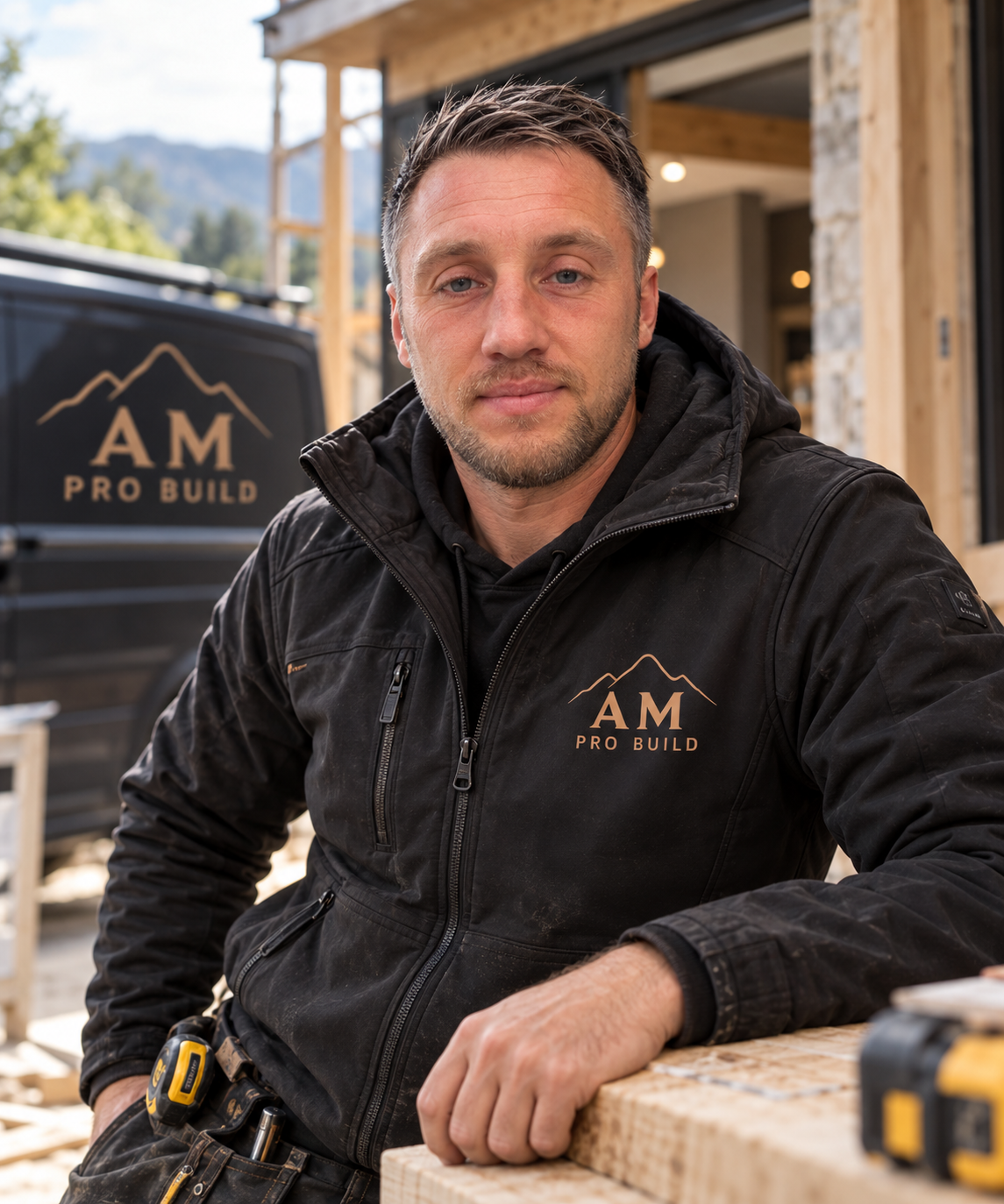 Arek, founder of AM Probuild, at a renovation site