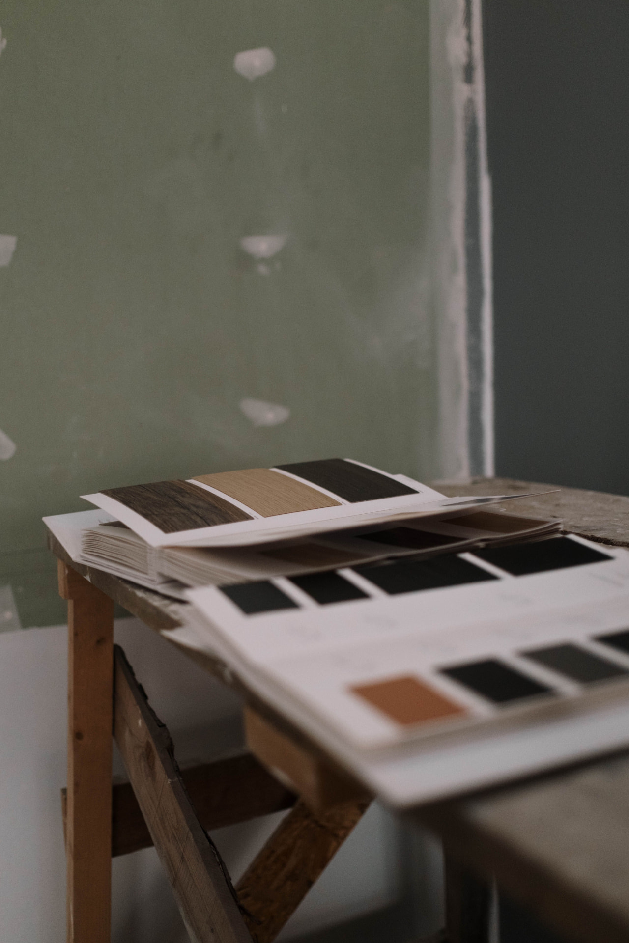 Timber and finish samples being considered during a renovation